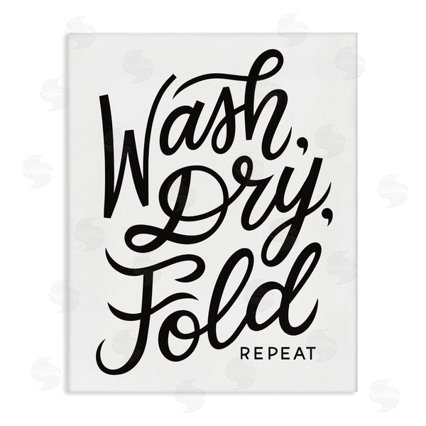 stupell industries Jalynn Heerdt | Wash Dry Fold Text Laundry Typography Sign Wall Art