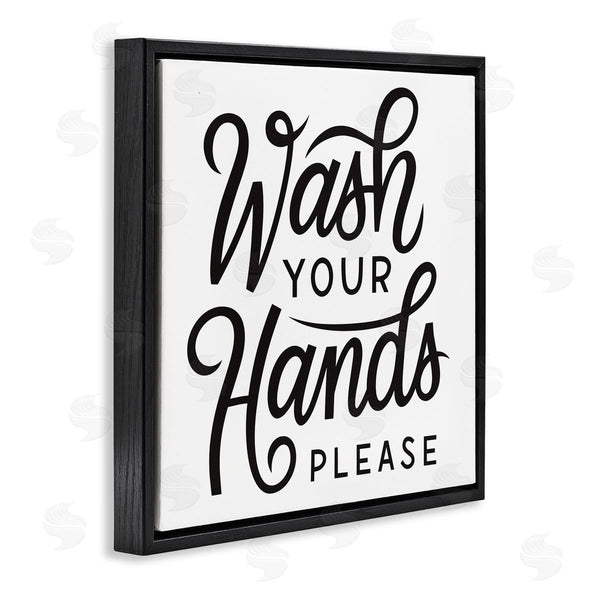 Stupell Industries Jalynn Heerdt | Wash Hands Please Bathroom Typography Text Sign Wall Art