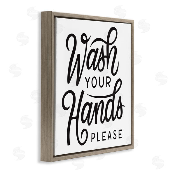 Stupell Industries Jalynn Heerdt | Wash Hands Please Bathroom Typography Text Sign Wall Art