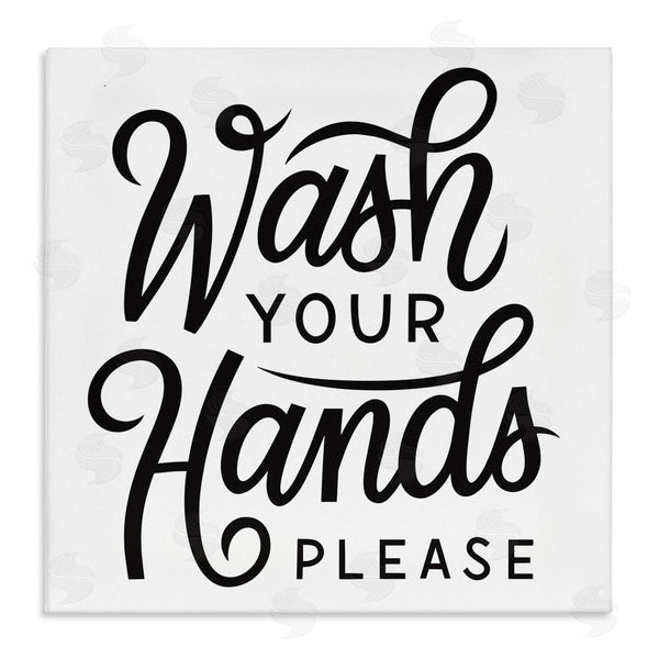 stupell industries Jalynn Heerdt | Wash Hands Please Bathroom Typography Text Sign Wall Art