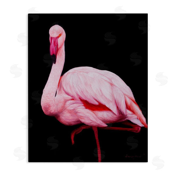 stupell industries James Corwin | Contrasting Flamingo on Black Wall Art