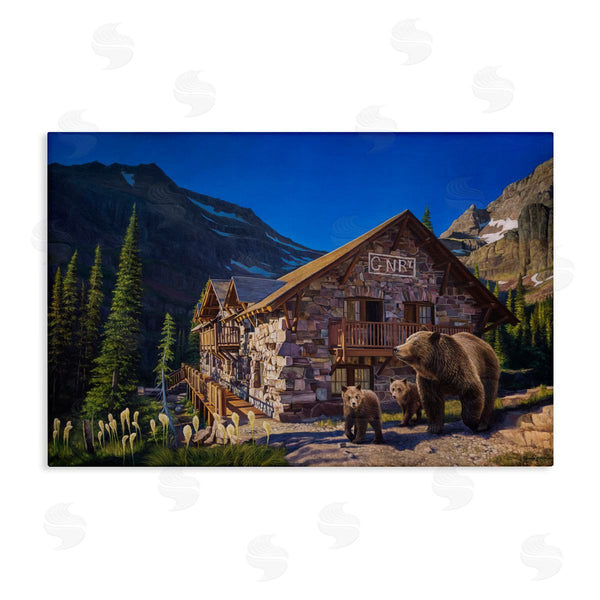 stupell industries James Corwin | Forest Cabin & Bears Wall Art