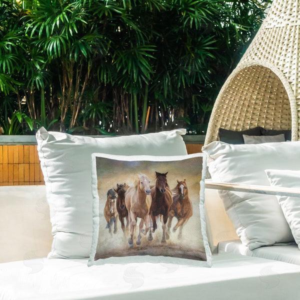 Stupell Industries James Corwin | Strong Galloping Horses Printed Throw Pillow