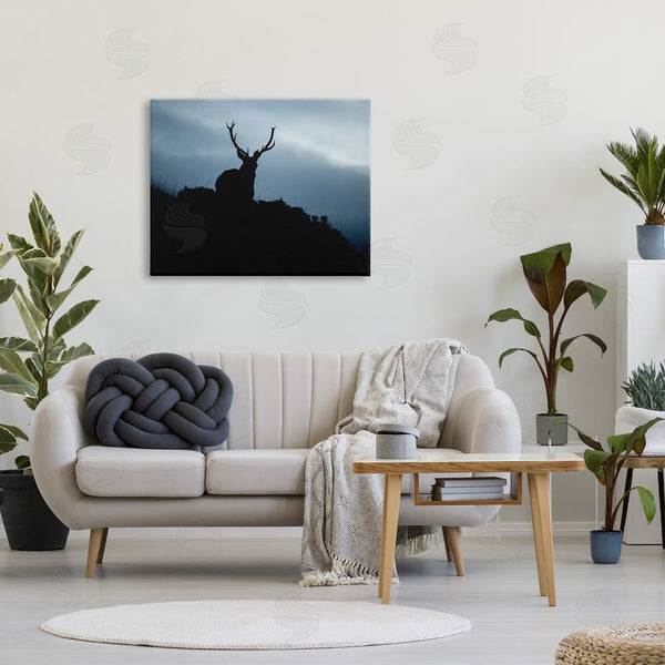 Stupell Industries James Dobson | Elk Silhouette At Dusk Deep Blue Night Sky Wall Art