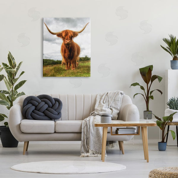 Stupell Industries James Dobson | Highland Cattle Long Horns Grazing Farm Ranch Wall Art