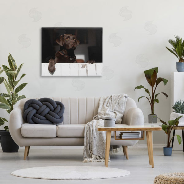 Stupell Industries James Dobson | Labrador Dog Overlooking Farm Leaning Barn Door Wall Art
