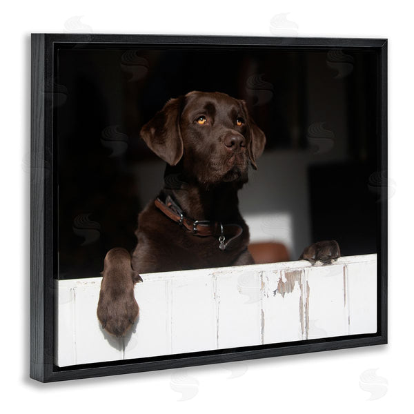 Stupell Industries James Dobson | Labrador Dog Overlooking Farm Leaning Barn Door Wall Art