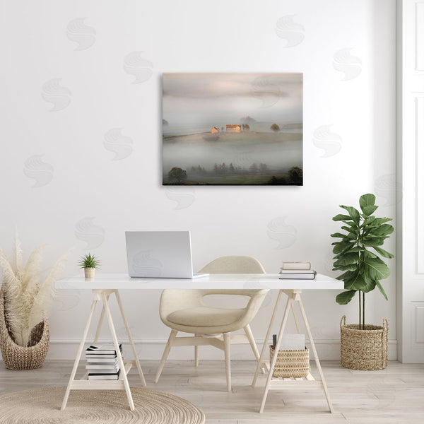 Stupell Industries James Dobson | Lone Misty Cottage Rural Fields Thick Fog Wall Art