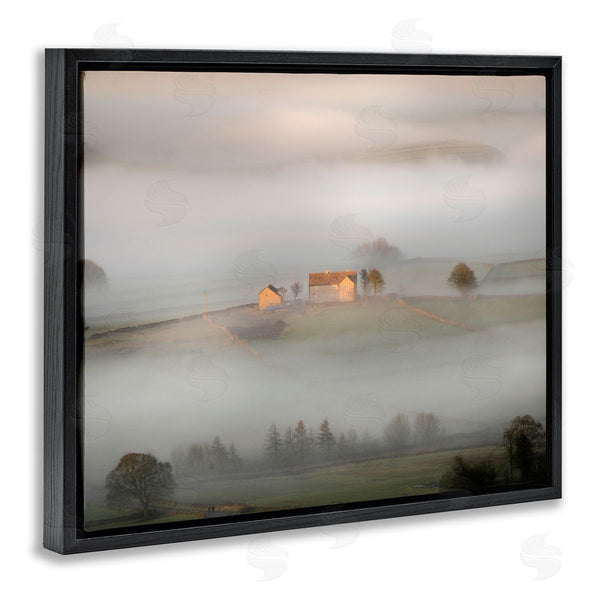 Stupell Industries James Dobson | Lone Misty Cottage Rural Fields Thick Fog Wall Art