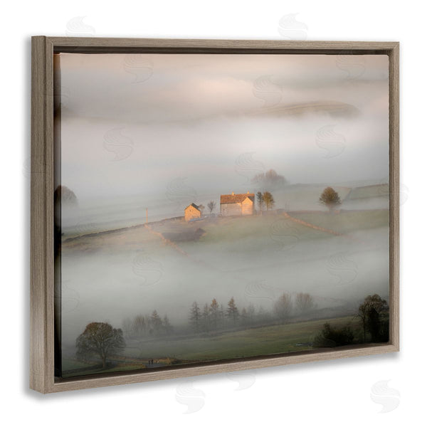 Stupell Industries James Dobson | Lone Misty Cottage Rural Fields Thick Fog Wall Art