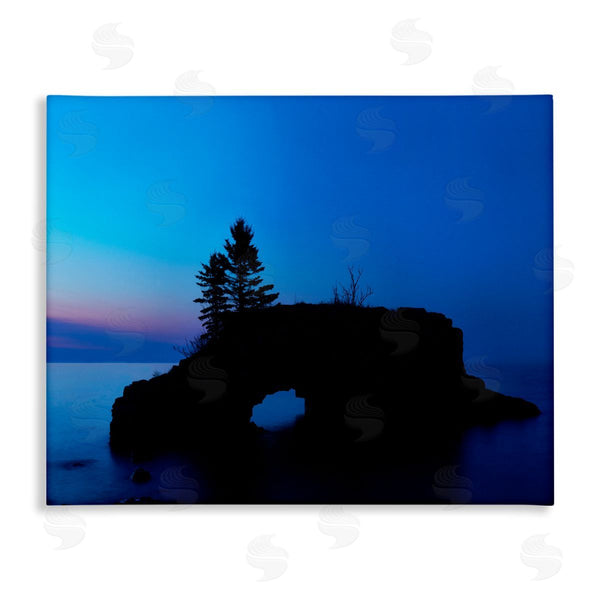 stupell industries James McLoughlin | Lake Blue Purple Landscape Wall Art