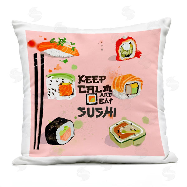 Stupell Industries James Rodewald | Keep Calm & Eat Sushi Printed Throw Pillow