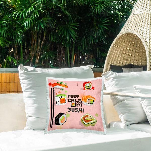Stupell Industries James Rodewald | Keep Calm & Eat Sushi Printed Throw Pillow