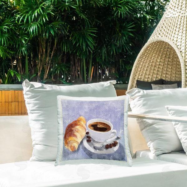 Stupell Industries James Rodewald | Morning Coffee & Croissant Printed Throw Pillow