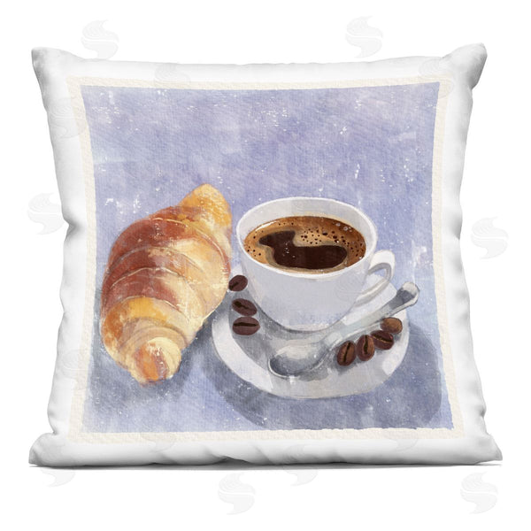 stupell industries James Rodewald | Morning Coffee & Croissant Printed Throw Pillow