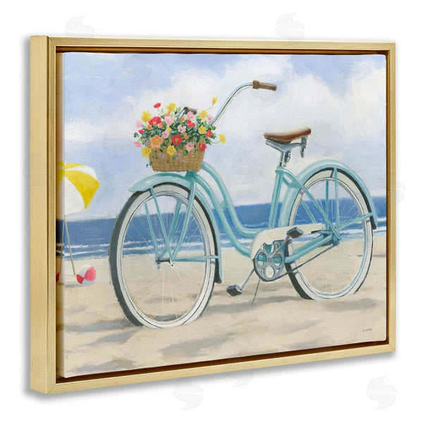 Stupell Industries James Wiens | Beach Coast Floral Bicycle