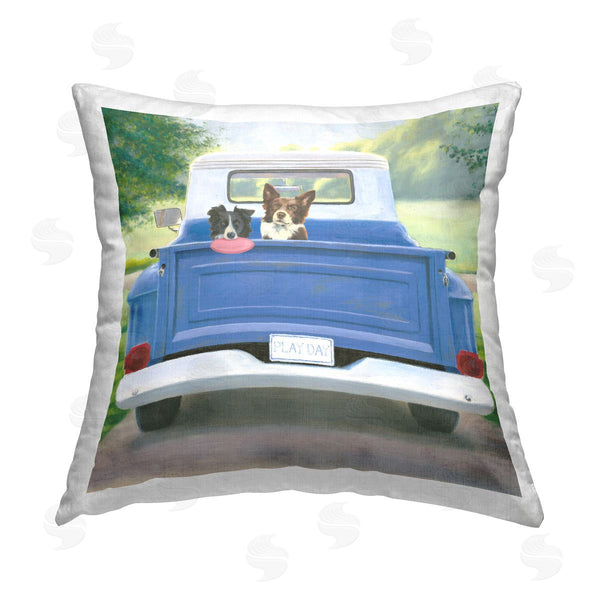 stupell industries James Wiens | Dogs in Pickup Truck Printed Throw Pillow