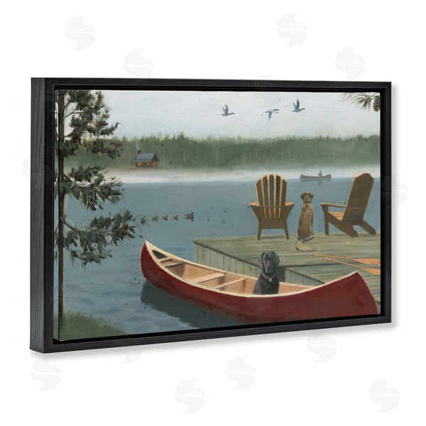 Stupell Industries James Wiens | Dogs On Lake Dock Wall Art