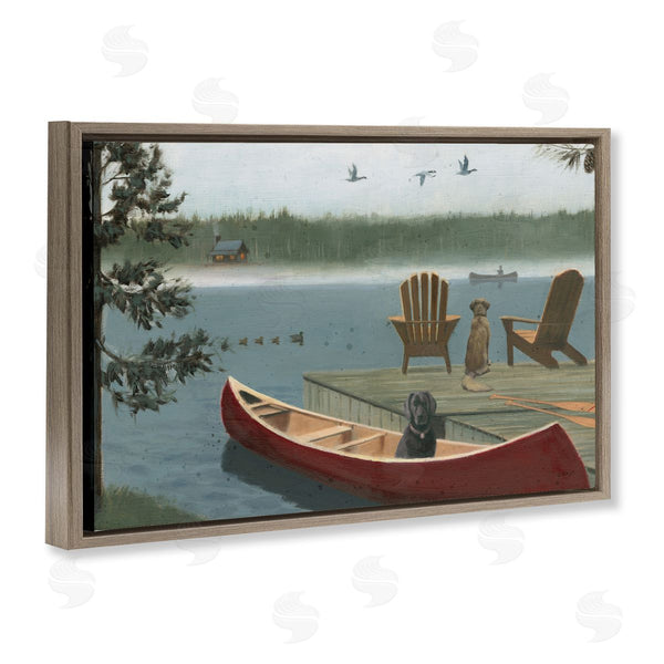 Stupell Industries James Wiens | Dogs On Lake Dock Wall Art