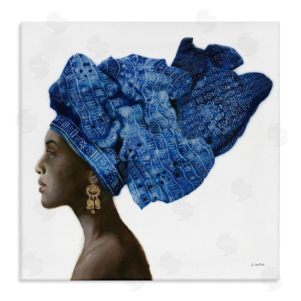 stupell industries James Wiens | Female Fashion Head Wrap Blue