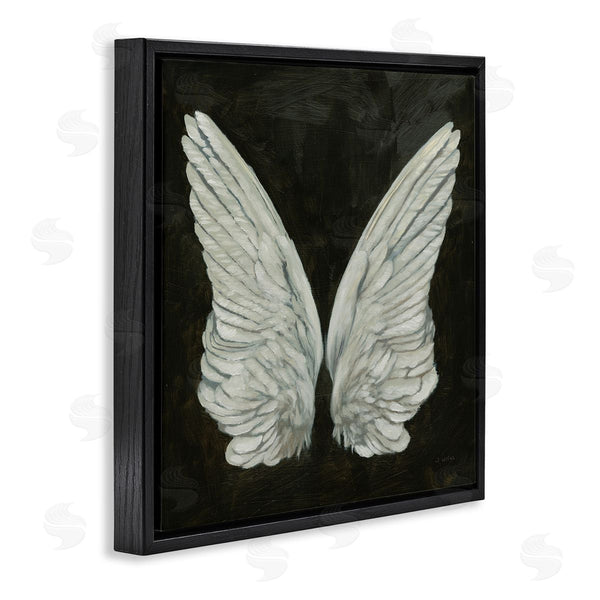 Stupell Industries James Wiens | Off-White Angel Wings White Feathers Over Black Wall Art