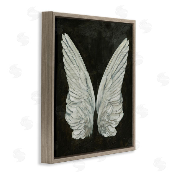 Stupell Industries James Wiens | Off-White Angel Wings White Feathers Over Black Wall Art