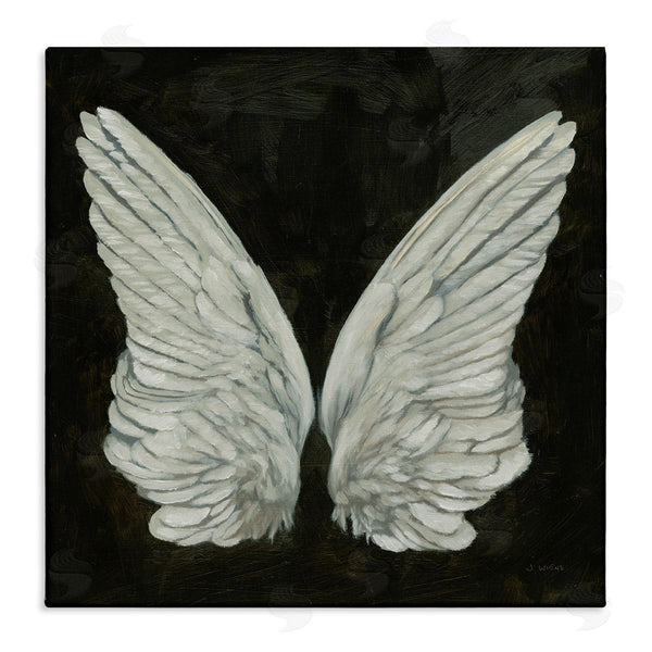 stupell industries James Wiens | Off-White Angel Wings White Feathers over Black Wall Art