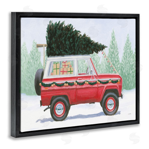 Stupell Industries James Wiens | Red Utility Truck Winter Christmas Tree Snowy Forest Wall Art