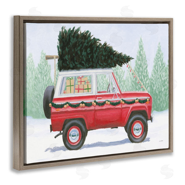 Stupell Industries James Wiens | Red Utility Truck Winter Christmas Tree Snowy Forest Wall Art
