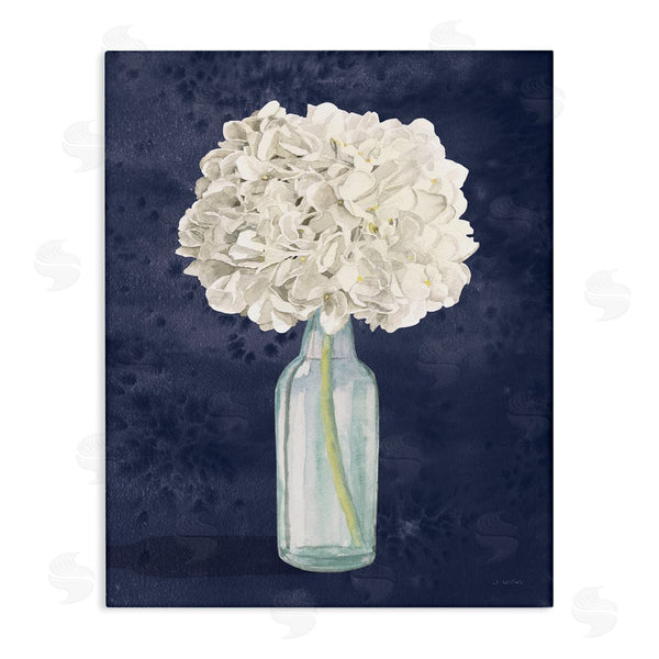 stupell industries James Wiens | White Floral Bouquet over Blue
