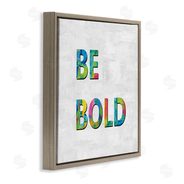 Stupell Industries Jamie MacDowell | Be Bold Sentiment Abstract Rainbow Typography Blue Green Wall Art