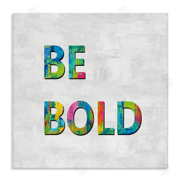 stupell industries Jamie MacDowell | Be Bold Sentiment Abstract Rainbow Typography Blue Green Wall Art