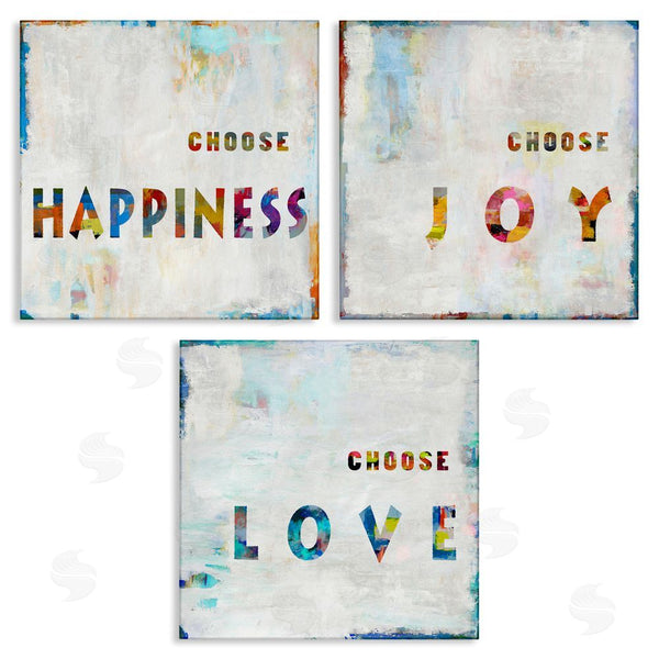 stupell industries Jamie MacDowell | Choose Happiness Joy & Love Phrase Wall Art
