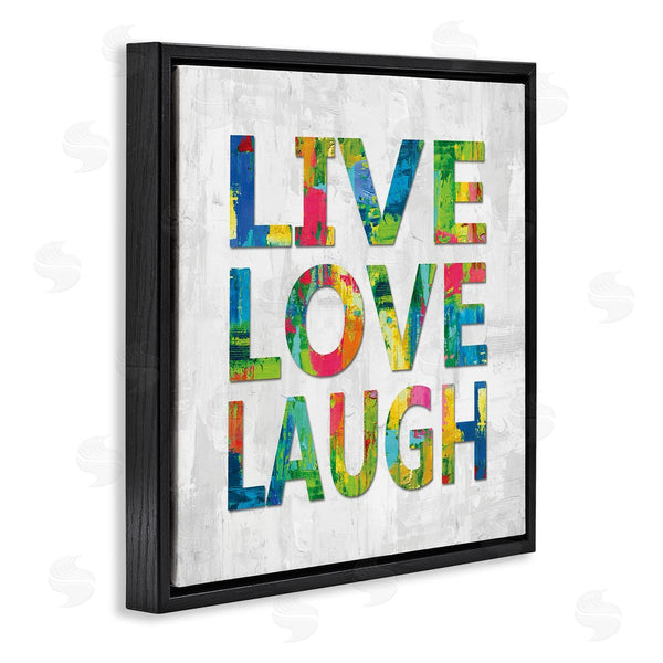 Stupell Industries Jamie MacDowell | Live Love Laugh Sentiment Bold Abstract Paint Typography Wall Art