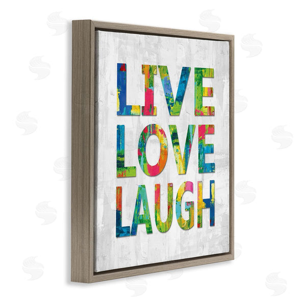 Stupell Industries Jamie MacDowell | Live Love Laugh Sentiment Bold Abstract Paint Typography Wall Art