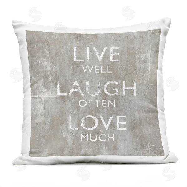 Stupell Industries Jamie MacDowell | Live Well Laugh Often Love Much Rustic Printed Throw Pillow