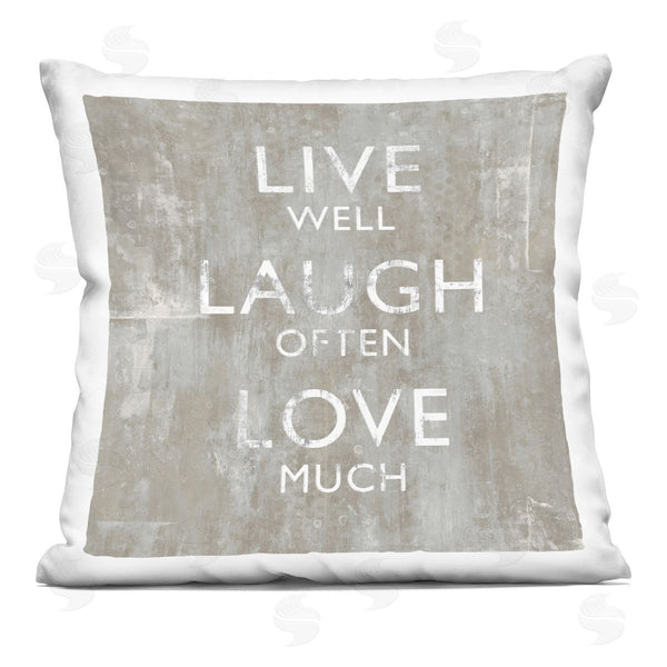 stupell industries Jamie MacDowell | Live Well Laugh Often Love Much Rustic Printed Throw Pillow