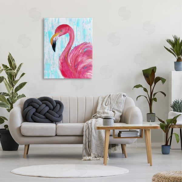 Stupell Industries Jan Cole | Preened Glamorous Flamingo Shabby Bird Painting Wall Art