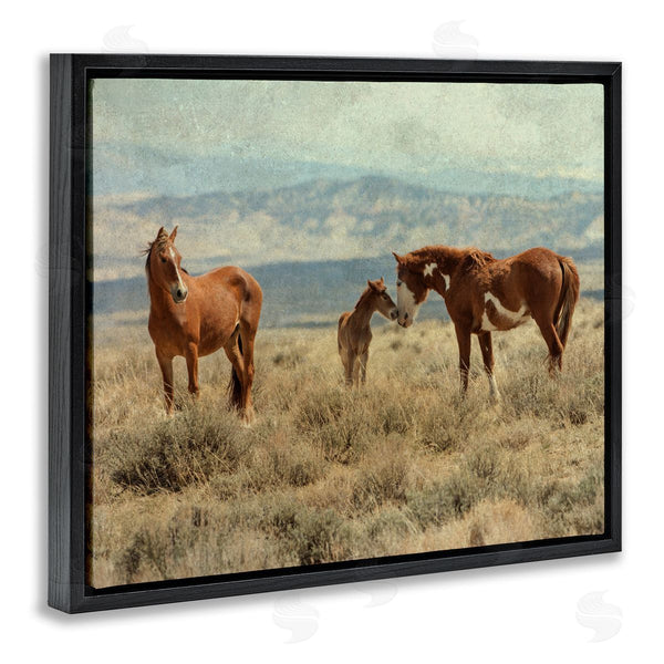 Stupell Industries Jan Walters | Heartening Horse Foal Family Scenic Mountain Clouds Wall Art