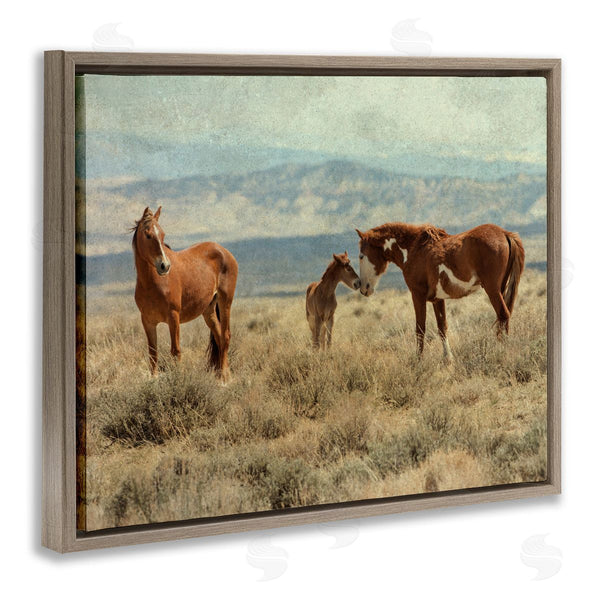 Stupell Industries Jan Walters | Heartening Horse Foal Family Scenic Mountain Clouds Wall Art