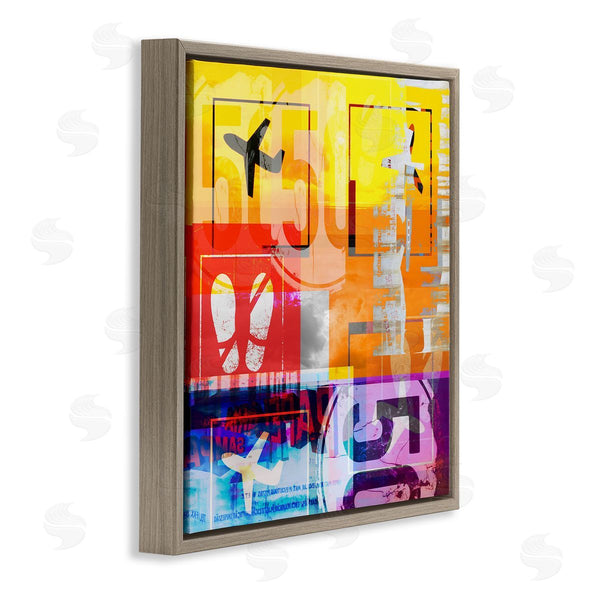 Stupell Industries Jan Weiss | Bold Airplanes Typography Collage