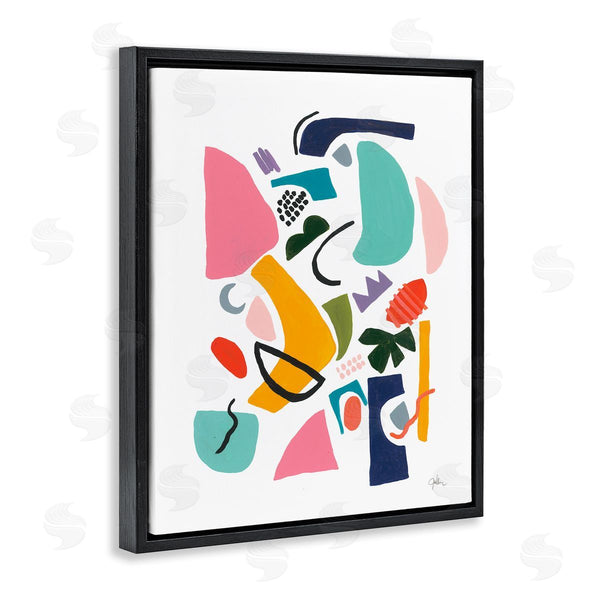 Stupell Industries Jan Weiss | Bold Expressive Shapes Abstract Painting Funky Geometry Wall Art