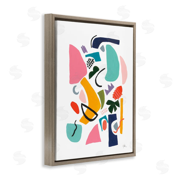 Stupell Industries Jan Weiss | Bold Expressive Shapes Abstract Painting Funky Geometry Wall Art