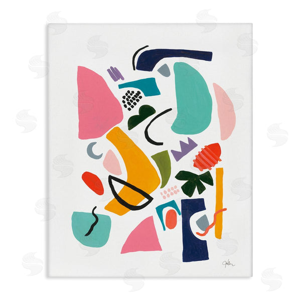 stupell industries Jan Weiss | Bold Expressive Shapes Abstract Painting Funky Geometry Wall Art