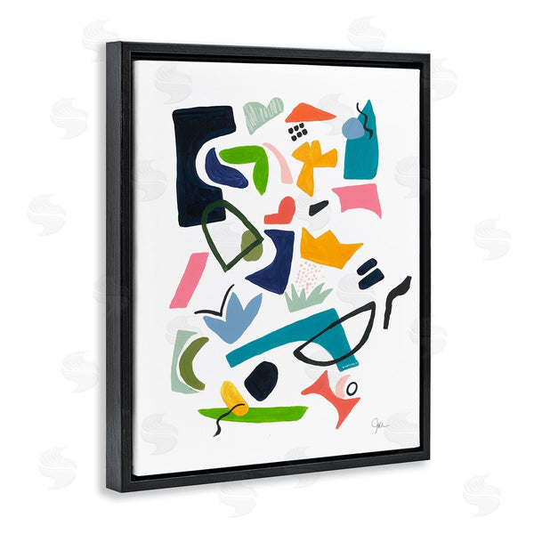 Stupell Industries Jan Weiss | Bold Tone Shape Abstract Painting Unique Funky Geometry Wall Art