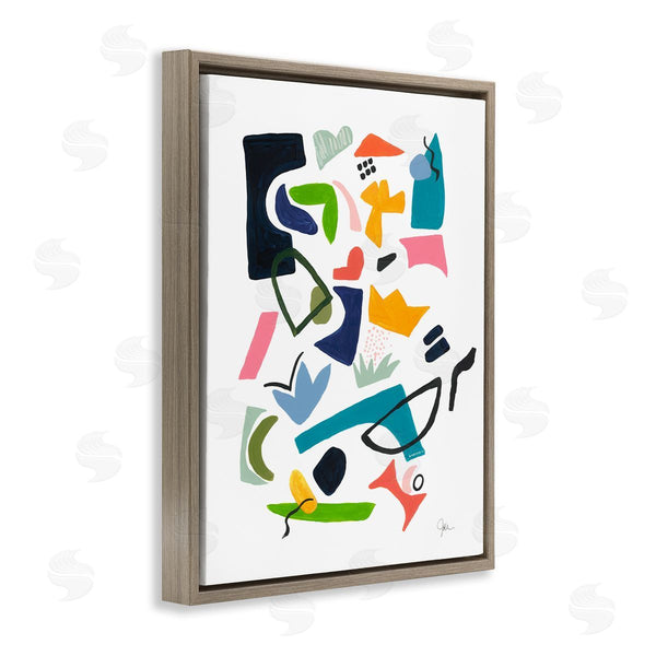 Stupell Industries Jan Weiss | Bold Tone Shape Abstract Painting Unique Funky Geometry Wall Art