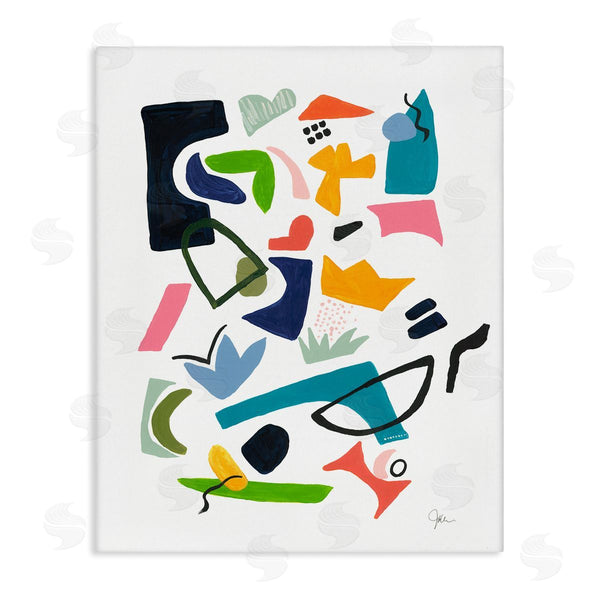 stupell industries Jan Weiss | Bold Tone Shape Abstract Painting Unique Funky Geometry Wall Art