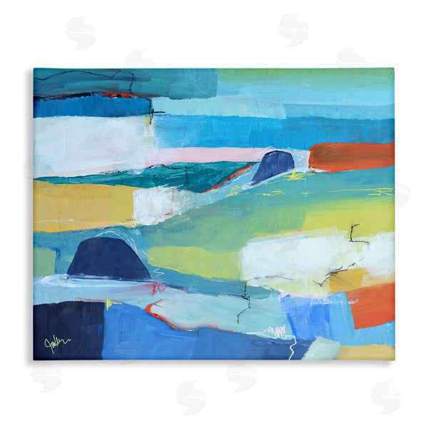 stupell industries Jan Weiss | Cool Toned Colorfield Abstract