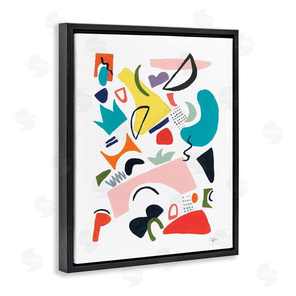 Stupell Industries Jan Weiss | Funky Shapes Abstract Painting Bold Lively Geometry Wall Art