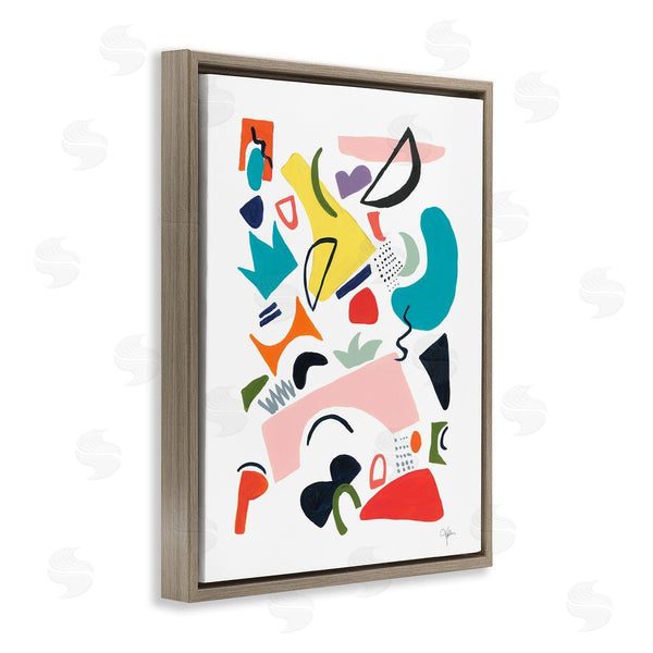 Stupell Industries Jan Weiss | Funky Shapes Abstract Painting Bold Lively Geometry Wall Art